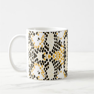Taza De Café Piel de serpiente acuarela sin mar. Cuero de ligan