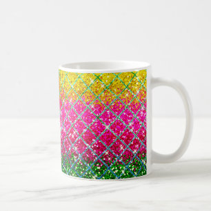 Taza De Café Piel de serpiente rosa purpurina