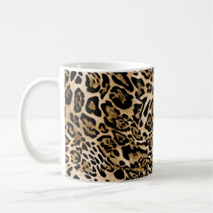 Taza De Café Piel leopardo africana: Textura animal sin mar