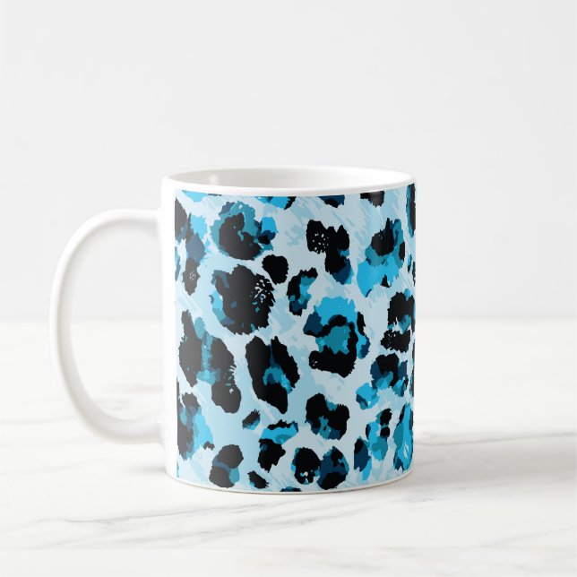 Taza De Café Piel leopardo Cheetah: tinte vinícola acuarela (Izquierda)