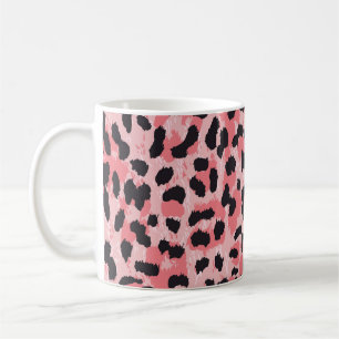 Taza De Café Piel leopardo: textura vintage sin costuras