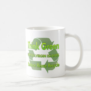 Taza De Café Piense British Virgin Islands verdes