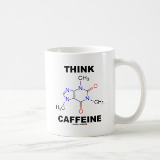 Taza De Café Piense el cafeína (la molécula química del