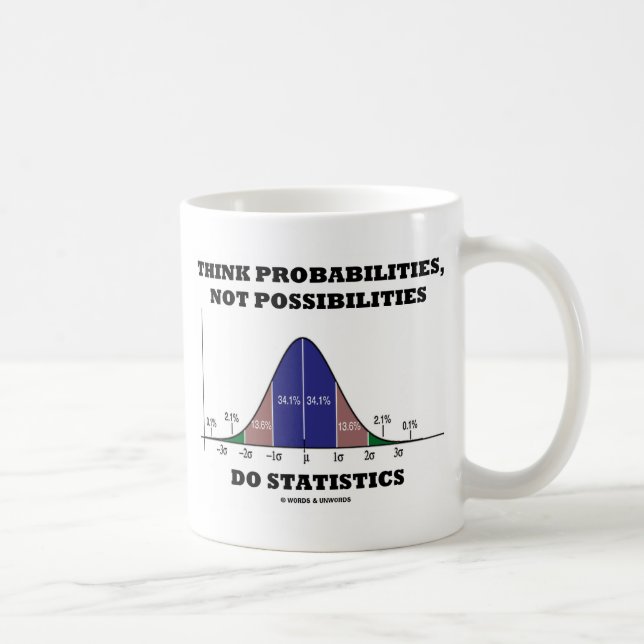 Taza De Café Piense las probabilidades, no estadísticas de las (Derecha)