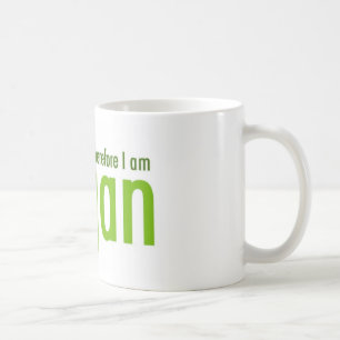 Taza De Café Pienso.  Por lo tanto soy vegano