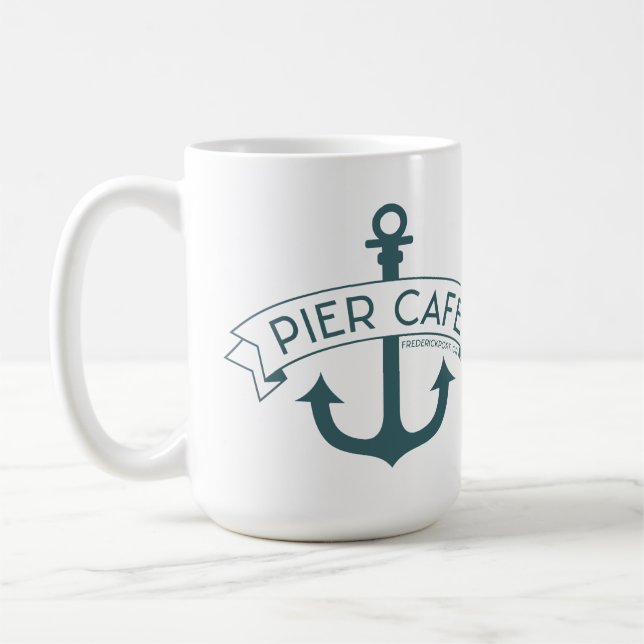 Taza De Café Pier Cafe Verde azulado Mug (Izquierda)