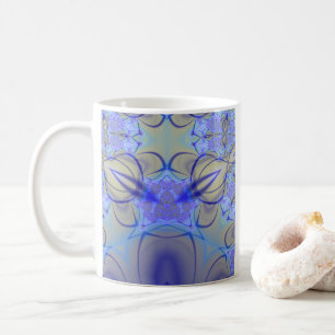 Taza De Café Pierce   Arte fractal morado y amarillo