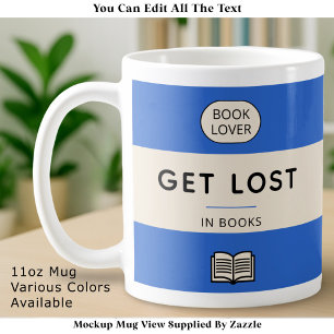 Taza De Café Pierde en Libros Cubierta Vintage de Paperback Azu