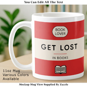 Taza De Café Pierde en Libros Cubierta Vintage de Paperback Roj