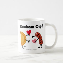 Taza De Café Pierogi & Kielbasa - ¡Kocham Cie! (¡Te Amo!)