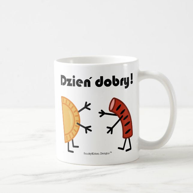 Taza De Café Pierogi y Kielbasa - personalizable (Derecha)