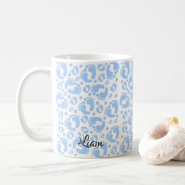 Taza De Café Pies azules bebés Mug (Con donut)