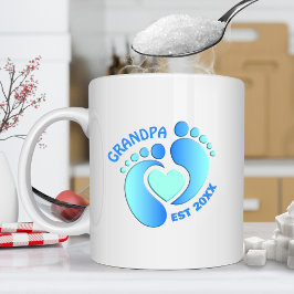 Taza De Café Pies de bebé azules Mug para el abuelo