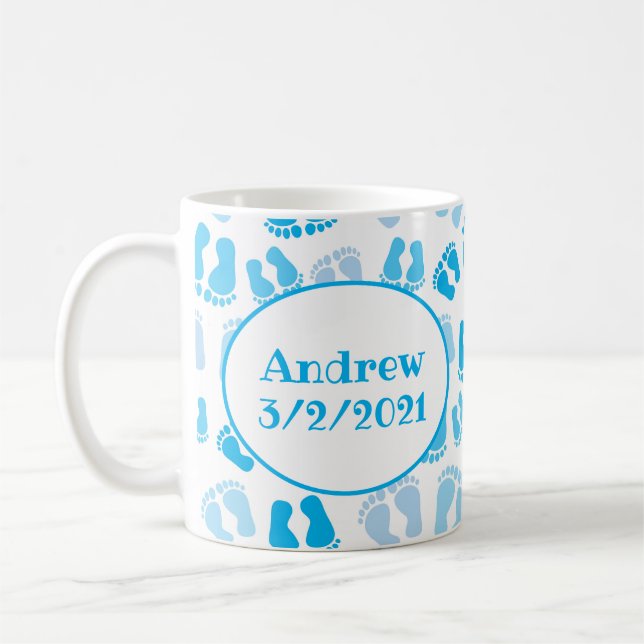 Taza De Café Pies de bebé personalizados (Izquierda)
