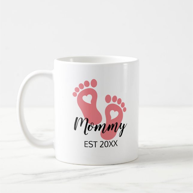 Taza De Café Pies de bebé rosados Nova Madre Niña (Izquierda)