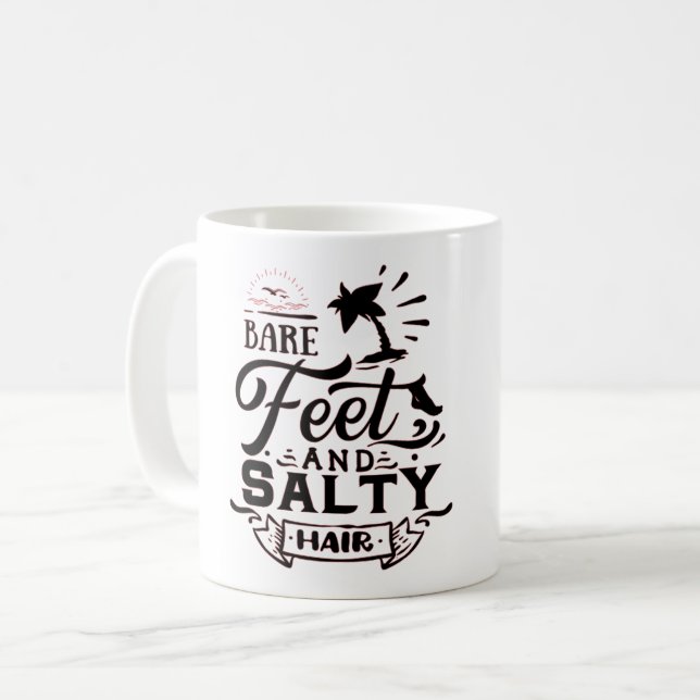 TAZA DE CAFÉ PIES DESCUBIERTOS Y PELO SUAVE - AMANTE DE LA PLAY (Anverso izquierdo)