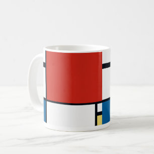Taza De Café Piet Mondrian - Resumen geométrico de la composici