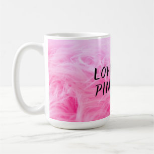 Taza De Café Pieza de Falso Rosa Caliente
