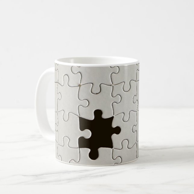 Taza De Café Pieza del rompecabezas perdida en blanco (Anverso izquierdo)