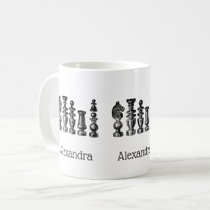Taza De Café Piezas de Ajedrez Arte Antiguo