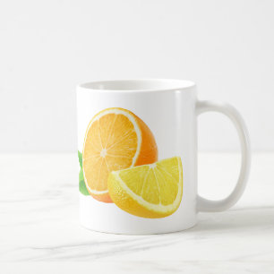 Taza De Café Piezas de naranja y limón