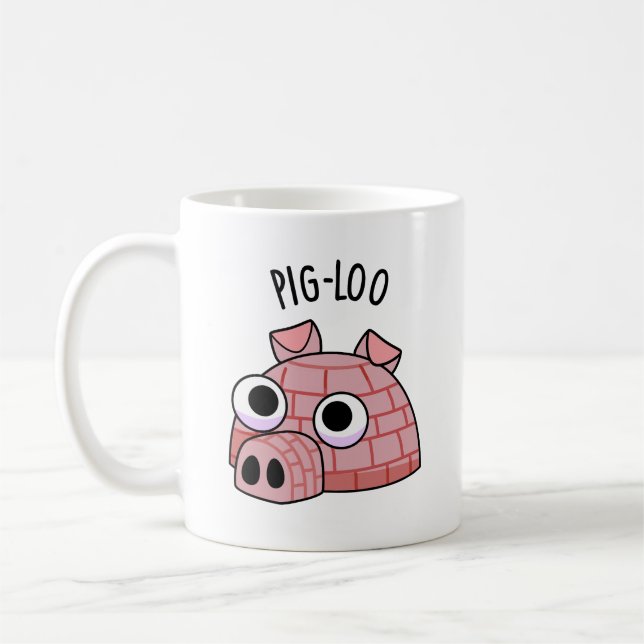 Taza De Café Pig-loo divertido igloo juego de palabras  (Izquierda)
