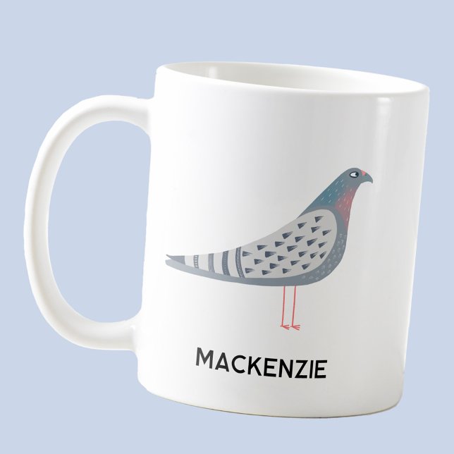 Taza De Café Pigeon Personalizada (Personalized pigeon coffee mug for bird fanciers everywhere)