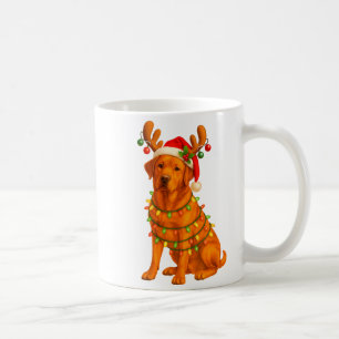 Taza De Café Pijama de Labrador rojo zorro Luz del árbol de Nav