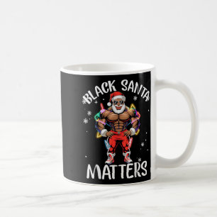 Taza De Café Pijama de Navidad de Papá Noel afroamericano negro