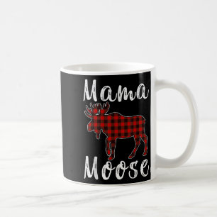 Taza De Café Pijama de Navidad Familia Mama Moose Rojo y Negro