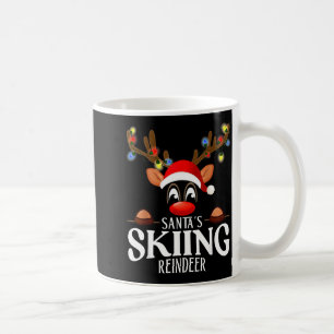 Taza De Café Pijamas divertidas de renos patinando de Santa nav