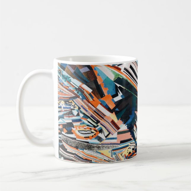 Taza De Café Pila de embarcaciones de madera marrón y azul (Izquierda)