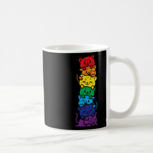 Taza De Café Pila de gatos Arcoíris Orgullo Gay Lindo Lgbt Anim