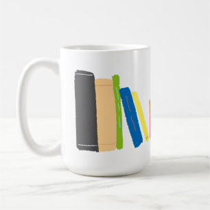 Taza De Café Pila de Libros Coloridos Regalo de Crayón