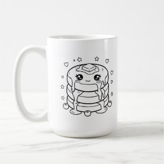 Taza De Café Pila de panqueques kawaii para colorear