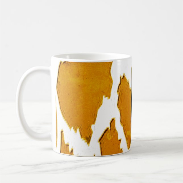 Taza De Café Pilar de raya de cebra impresa (Izquierda)