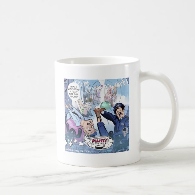 Taza De Café Pilates Airlines Rick London Funny Gifts (Derecha)