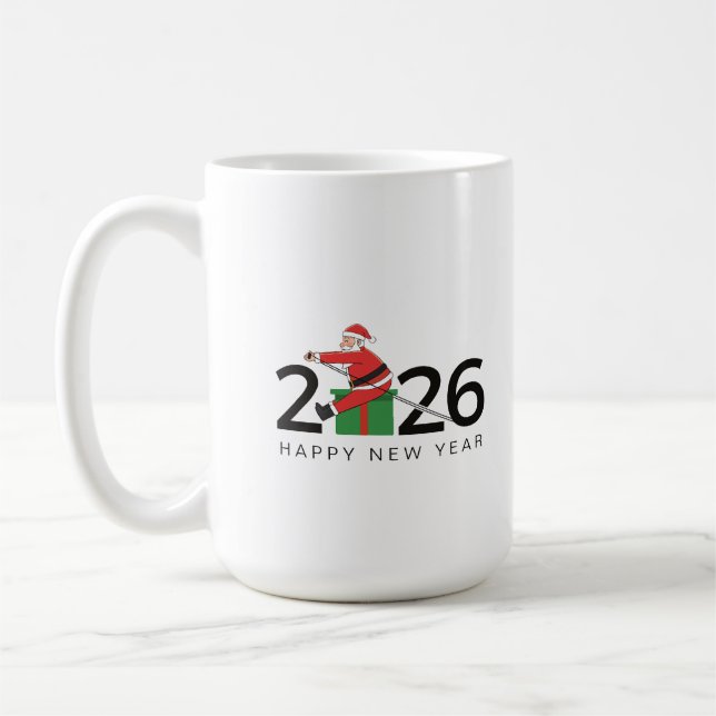 Taza De Café Pilates Santa Happy New Year (Izquierda)