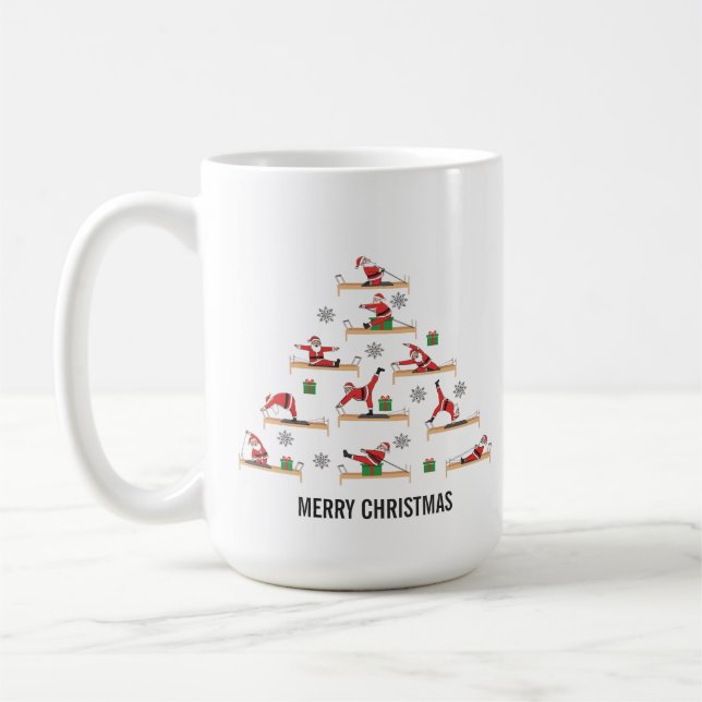 Taza De Café Pilates Santa Reformer Navidad (Izquierda)