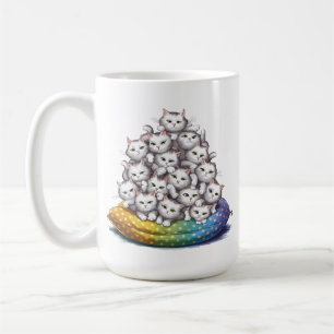 Taza De Café Pile De Gatos Gatos Gatos Graciosos