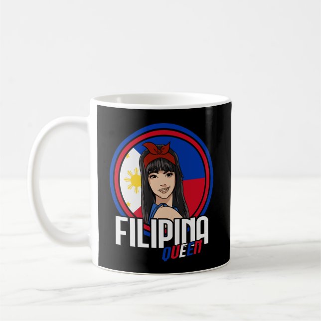 Taza De Café Pilipina filipina con bandera filipina (Izquierda)