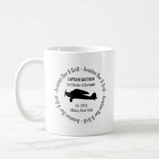 Taza De Café Pilot Grill Master Bartender Aviation Bar & Grill