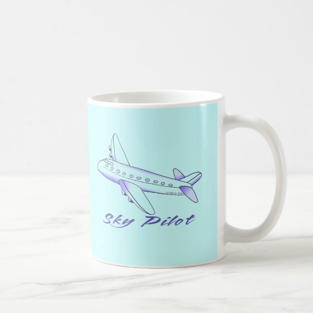 Taza De Café Piloto aéreo azul (Derecha)