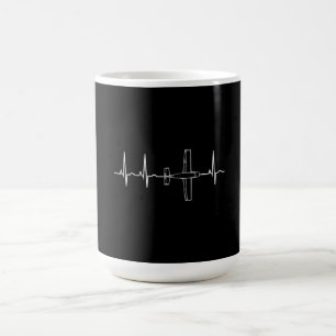 Taza De Café Piloto de cosecha Vintage Volando Sky Heart Gift