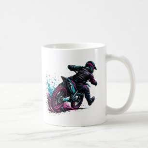 Taza De Café Piloto de Motocross de estilo cómico con salpicadu