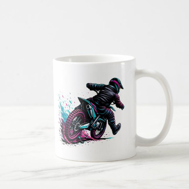 Taza De Café Piloto de Motocross de estilo cómico con salpicadu (Derecha)