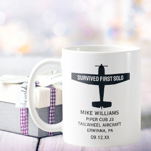 Taza De Café Piloto Estudiante Primer Vuelo Solo Avión Divertid