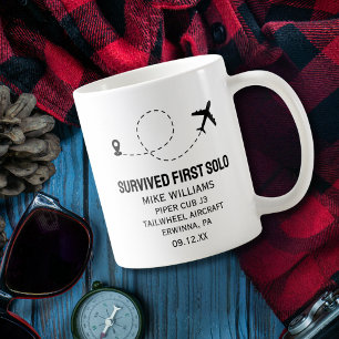 Taza De Café Piloto Estudiante Primer Vuelo Solo Avión Divertid