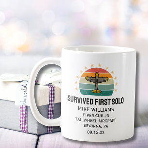 Taza De Café Piloto Estudiante Primer Vuelo Solo Avión Personal