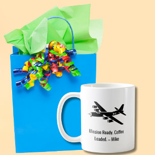Taza De Café Piloto Militar Veterano de Avión Antiguo de la Seg